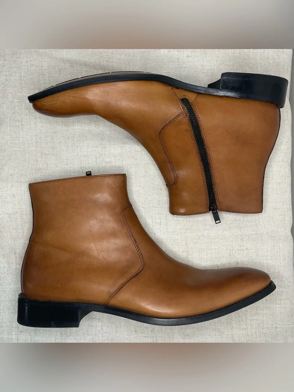 Kenneth Cole Tally Leather Chelsea Side-Zip Ankle Dress Boots
